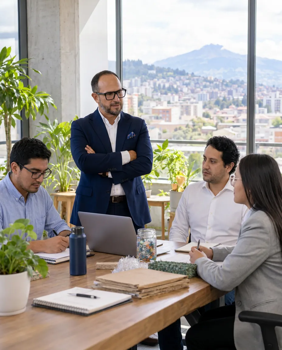 Profesionales compartiendo conocimientos sobre gestión ambiental y economía circular